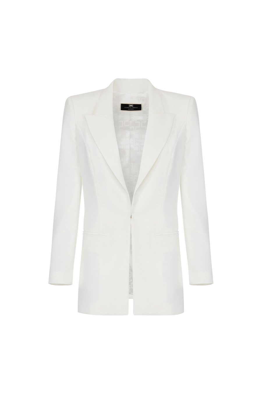 Lightweight crêpe jacket with peak lapels - Elisabetta Franchi® Outlet