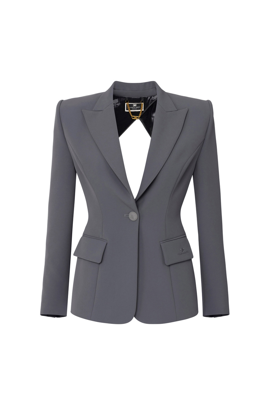 Lightweight crêpe jacket with cut-out - Elisabetta Franchi® Outlet