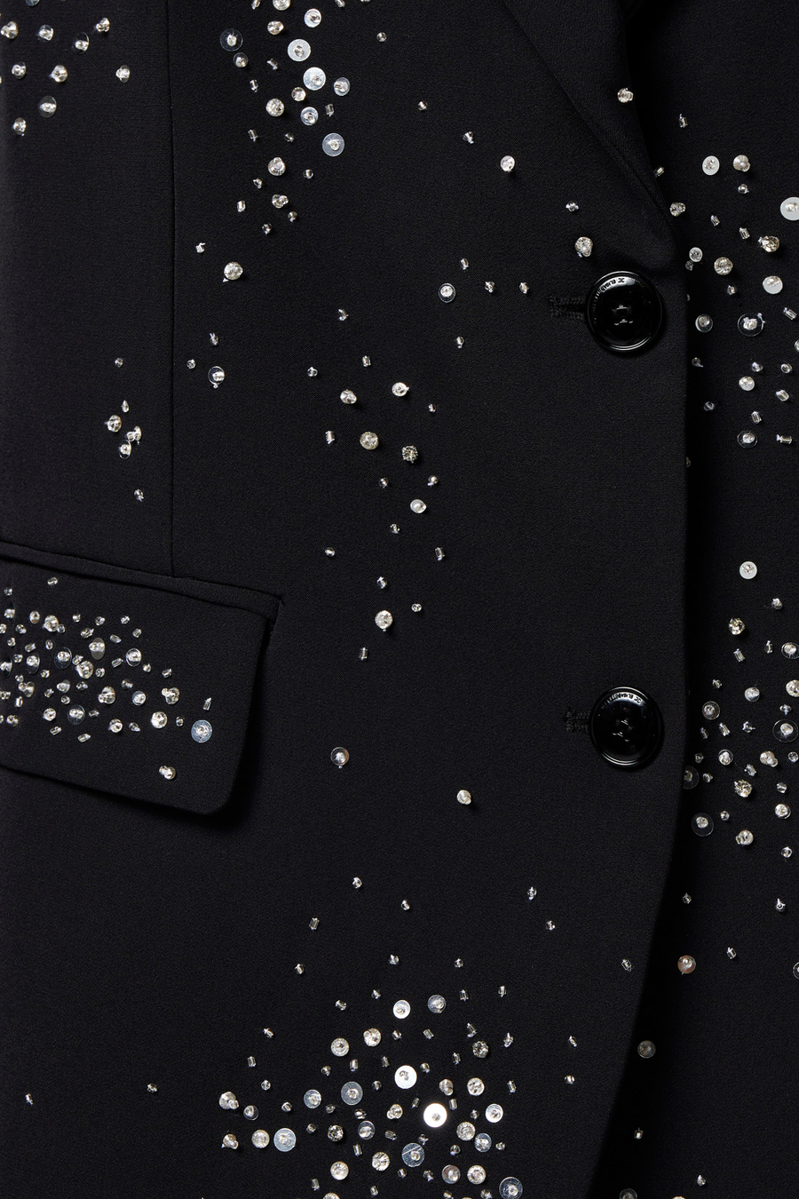 Crêpe jacket with rhinestone embroidery - Elisabetta Franchi® Outlet