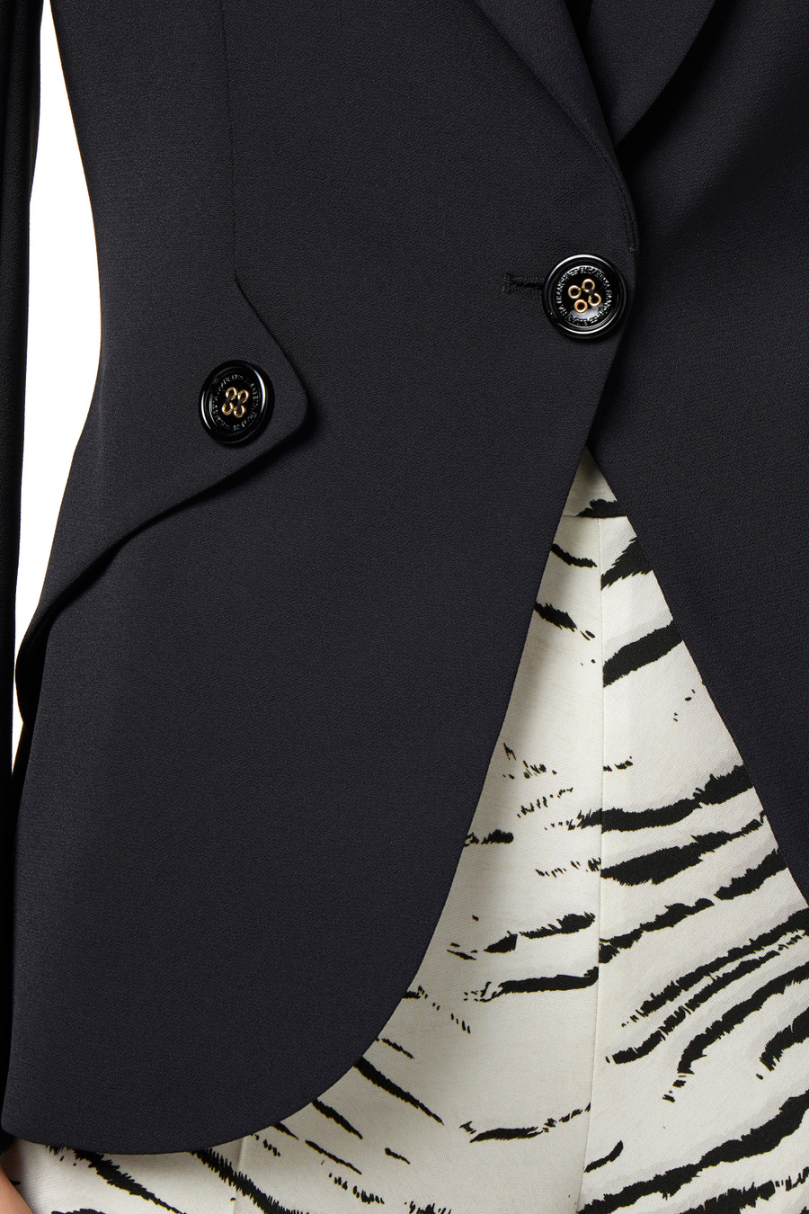Double layer crêpe jacket with flaps - Elisabetta Franchi® Outlet