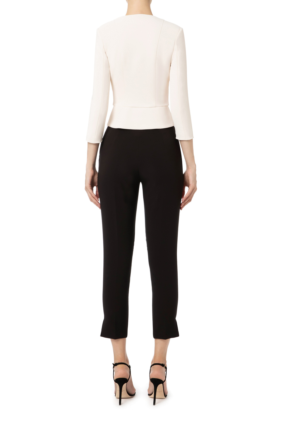 Jacket in double layer crêpe fabric with maxi pull-tab - Elisabetta Franchi® Outlet