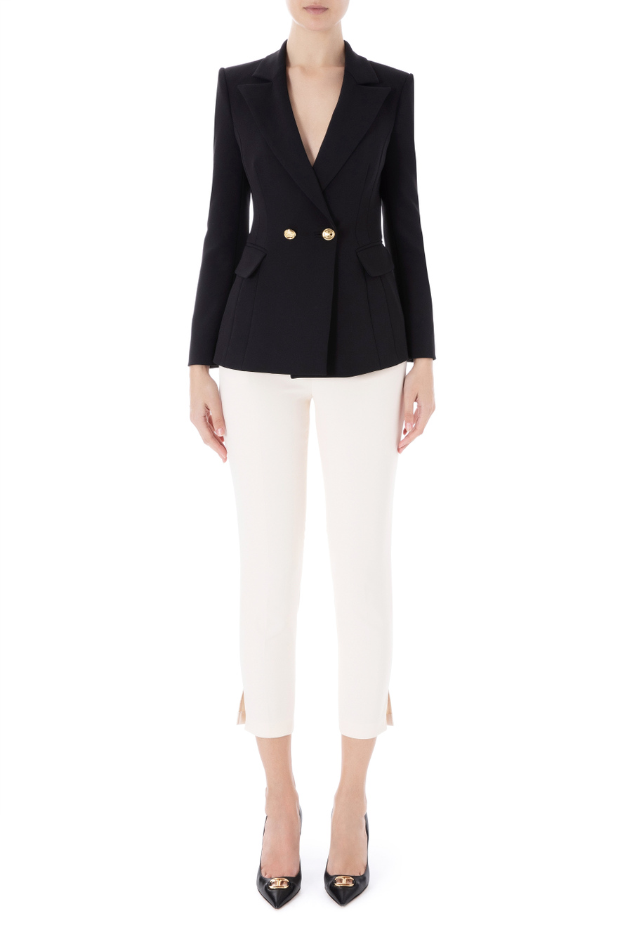 Jacket with light gold horse bit by Elisabetta Franchi - Elisabetta Franchi® Outlet