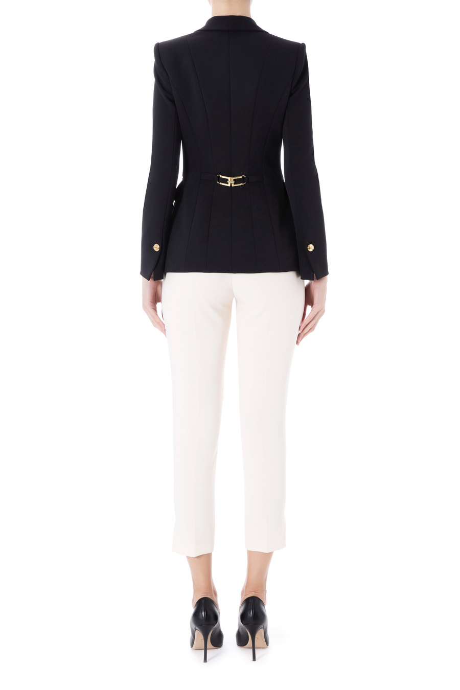 Jacket with light gold horse bit by Elisabetta Franchi - Elisabetta Franchi® Outlet
