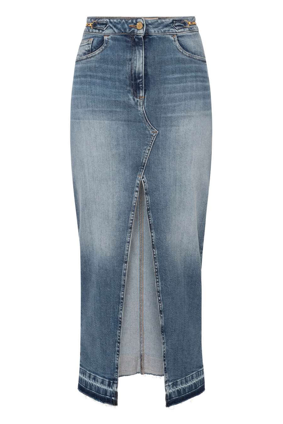 Long denim skirt - Elisabetta Franchi® Outlet