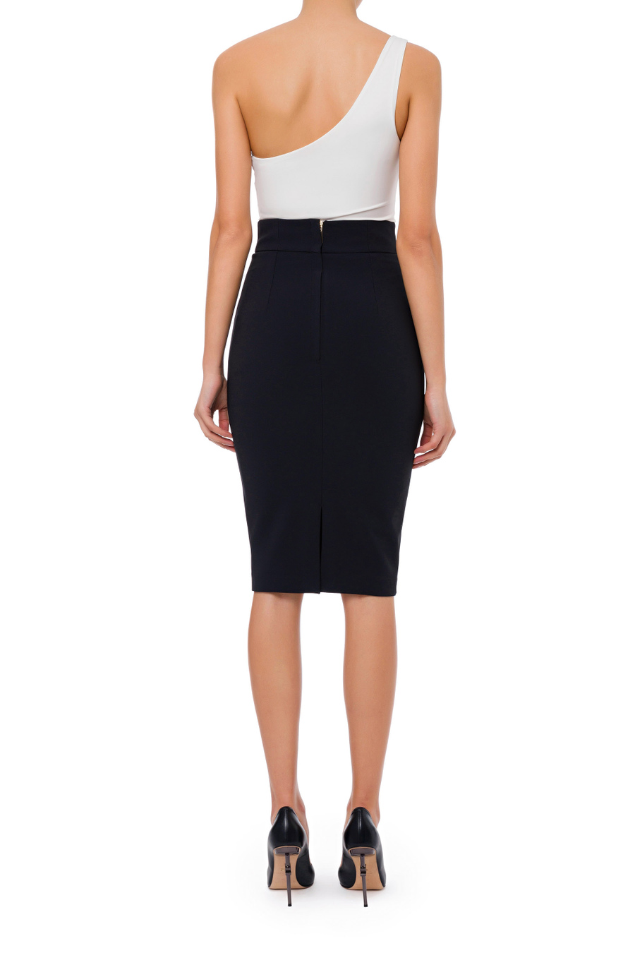 Pencil skirt with logo - Elisabetta Franchi® Outlet