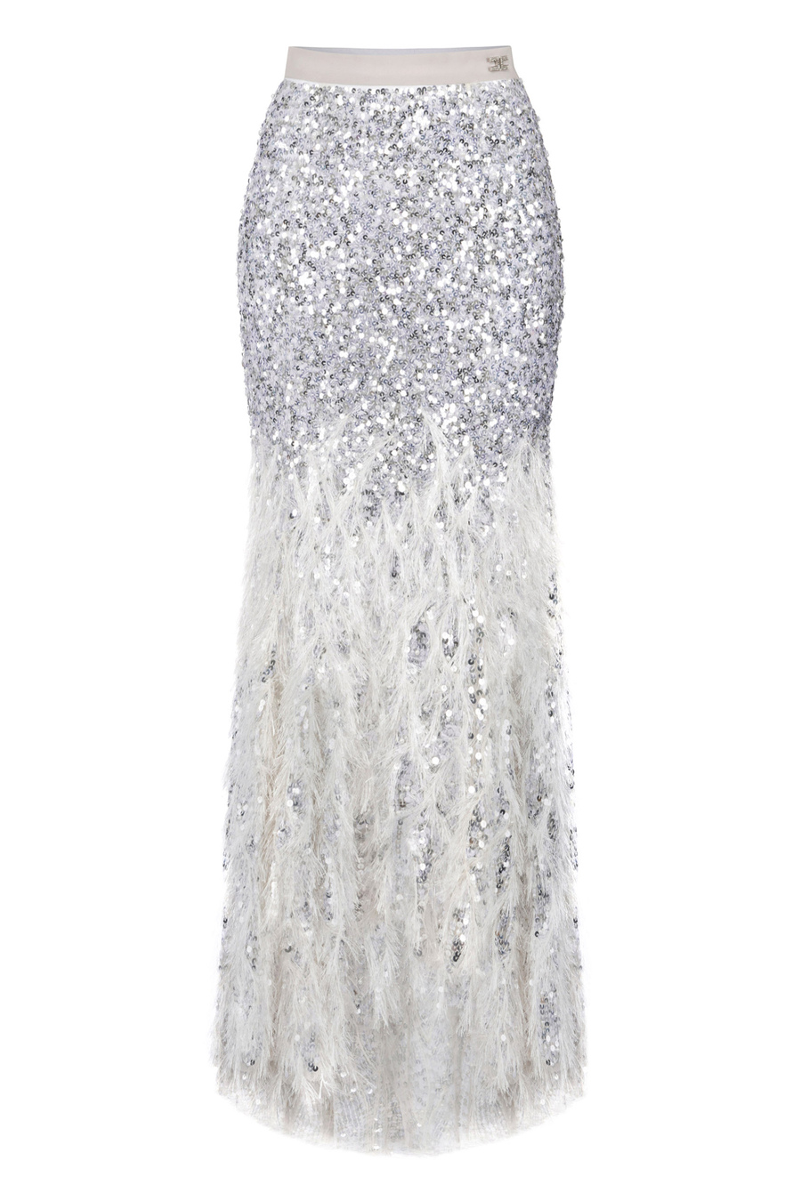 Embroidered long skirt in tulle fabric - Elisabetta Franchi® Outlet