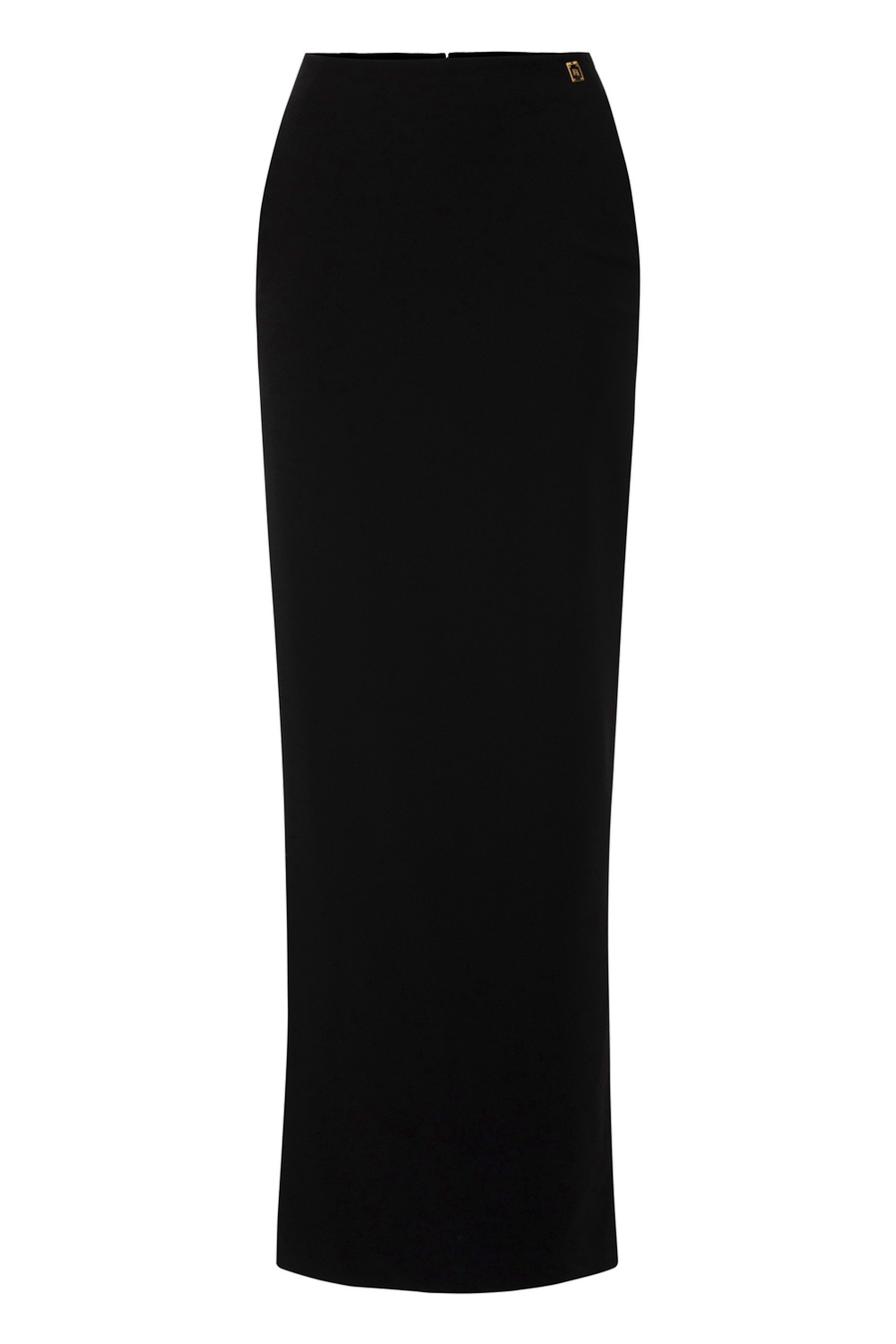 Langer Rock aus leichtem Crêpe mit seitlichem Schlitz. - Elisabetta Franchi® Outlet