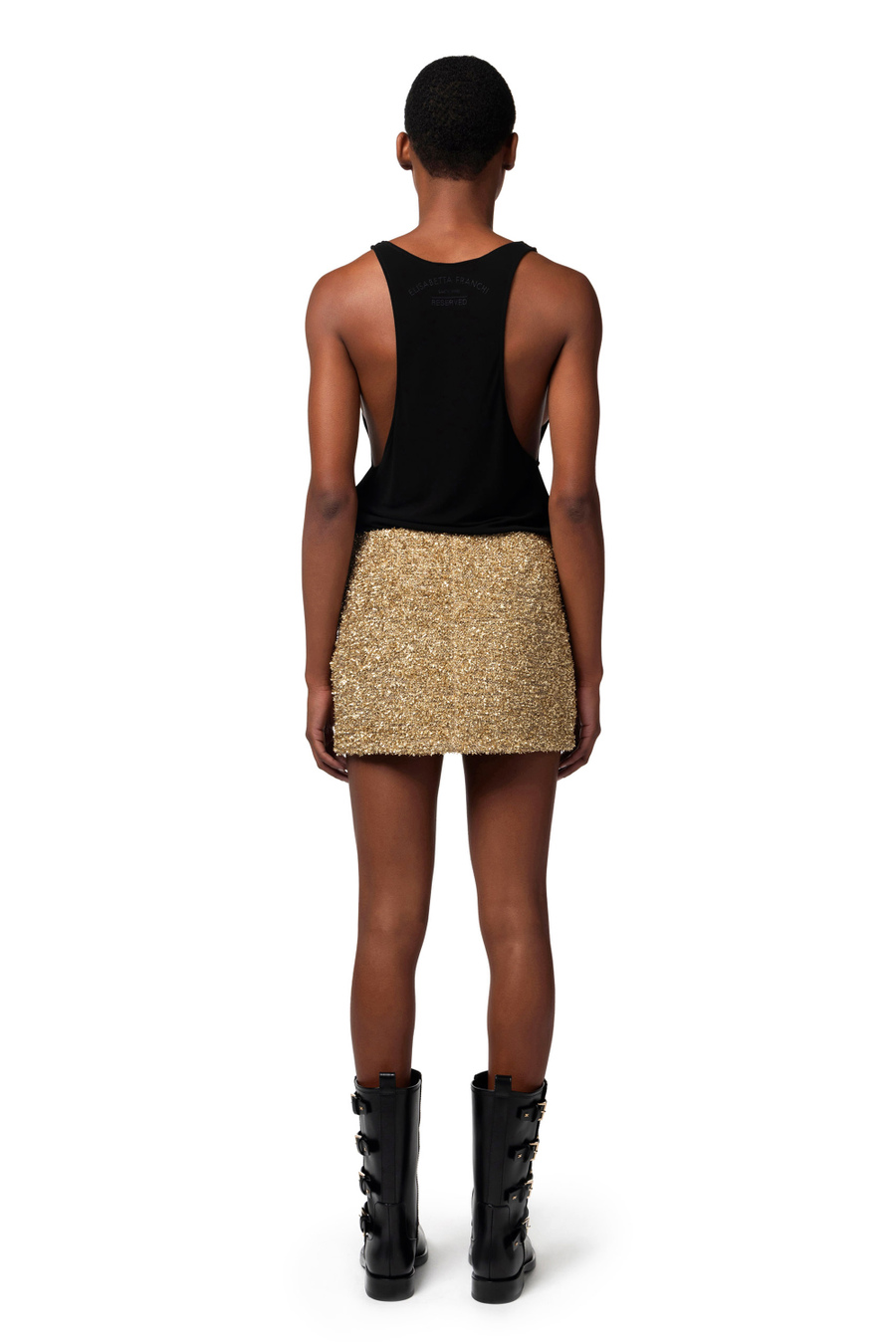 Lurex tweed miniskirt - Elisabetta Franchi® Outlet