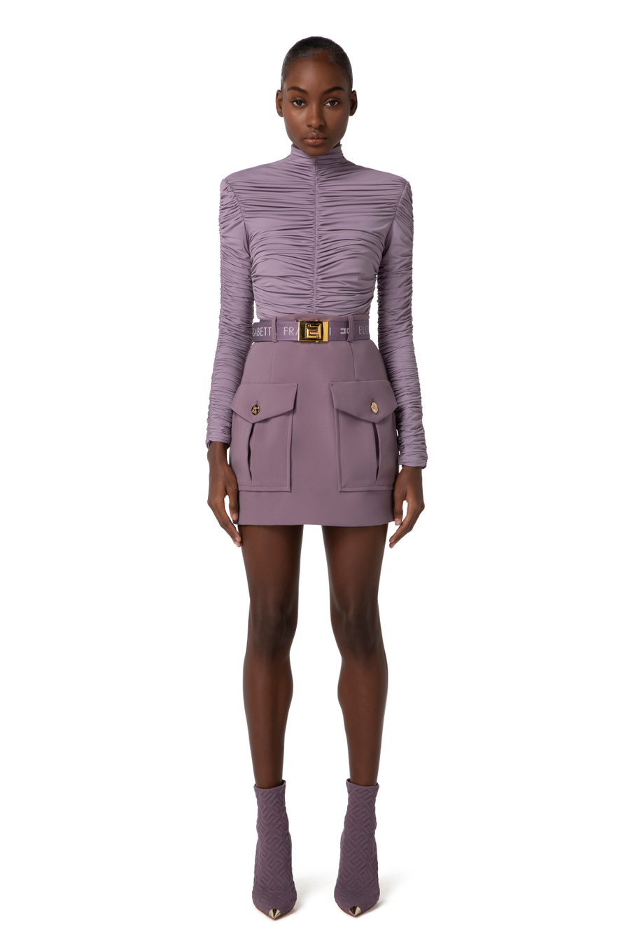 Mini-jupe cargo en crêpe - Elisabetta Franchi® Outlet