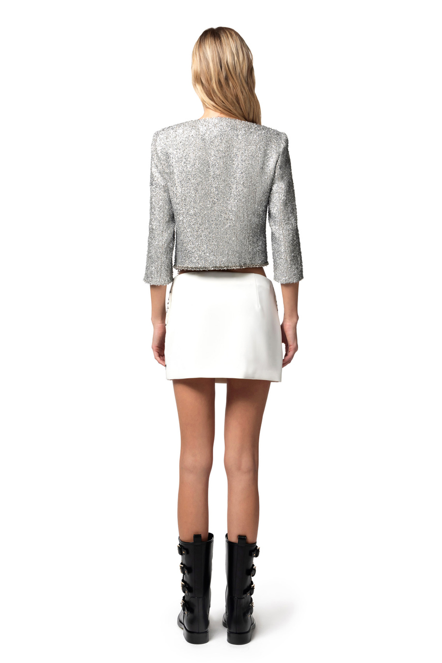 Minigonna in crêpe con ricamo animalier - Elisabetta Franchi® Outlet