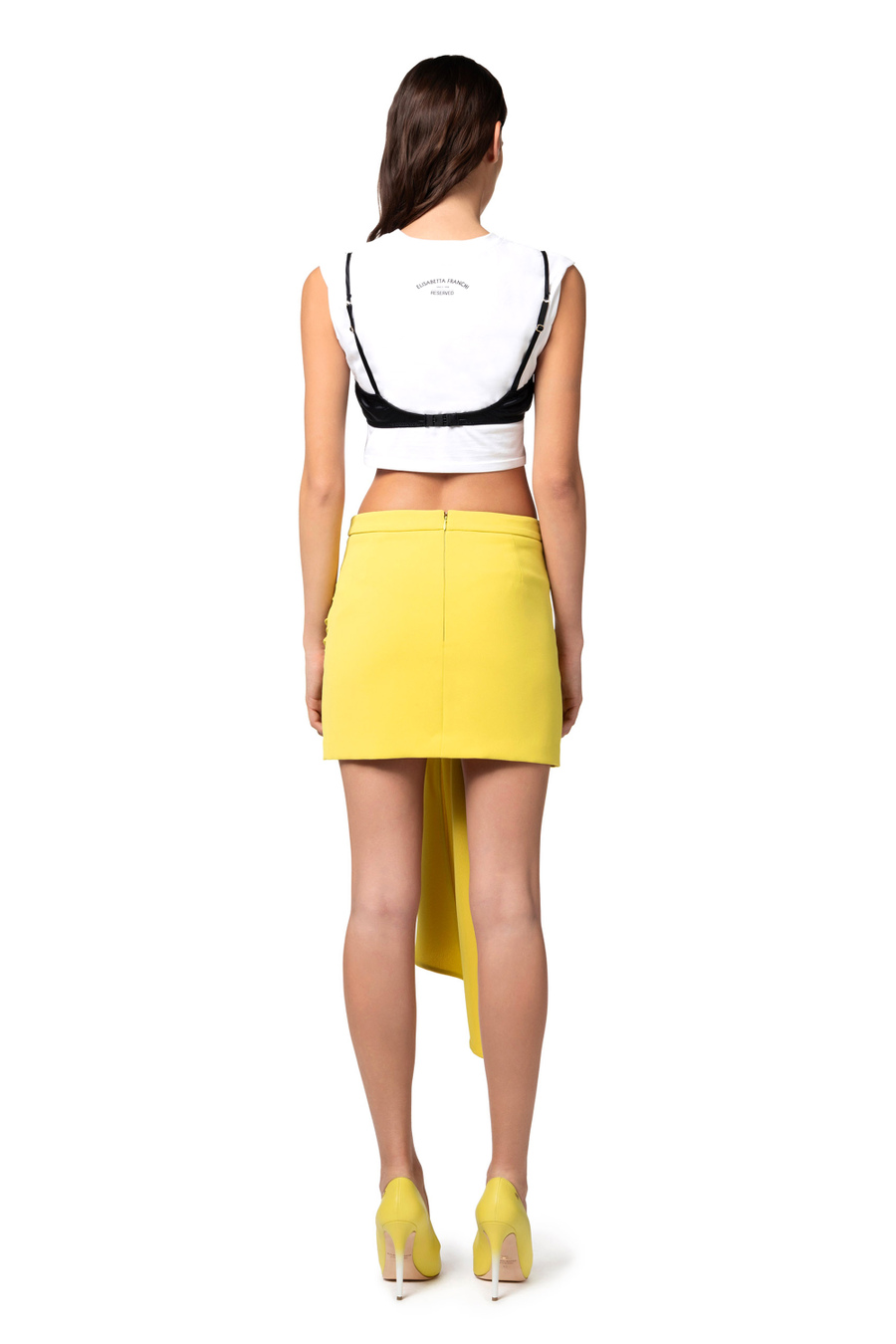 Miniskirt in crêpe fabric with knot - Elisabetta Franchi® Outlet