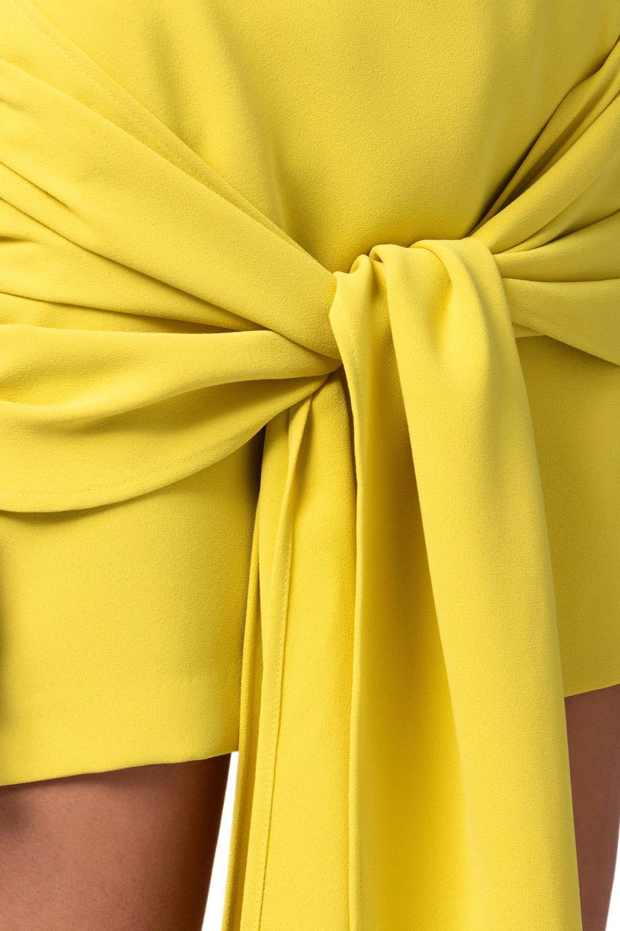 Miniskirt in crêpe fabric with knot - Elisabetta Franchi® Outlet