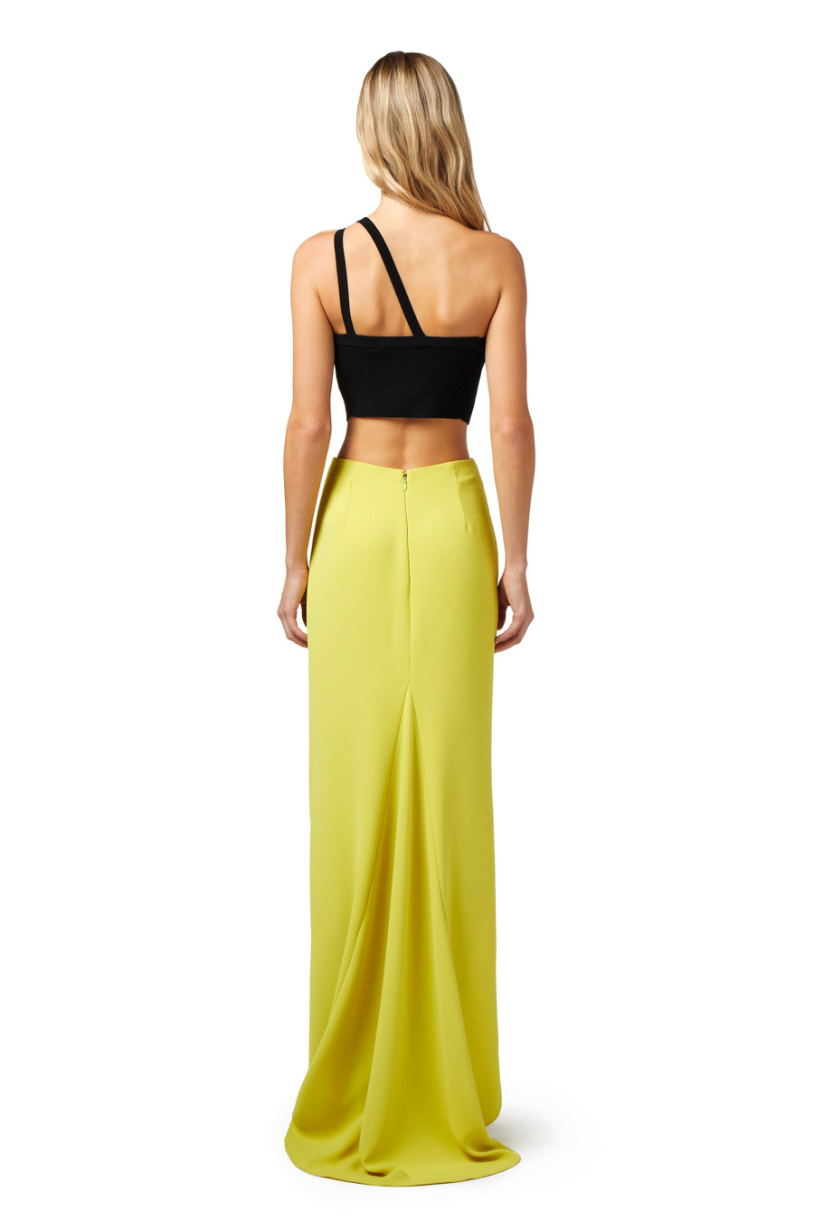 Crêpe long skirt with drape - Elisabetta Franchi® Outlet