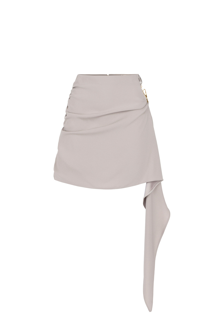 Miniskirt in crêpe fabric with draping - Elisabetta Franchi® Outlet