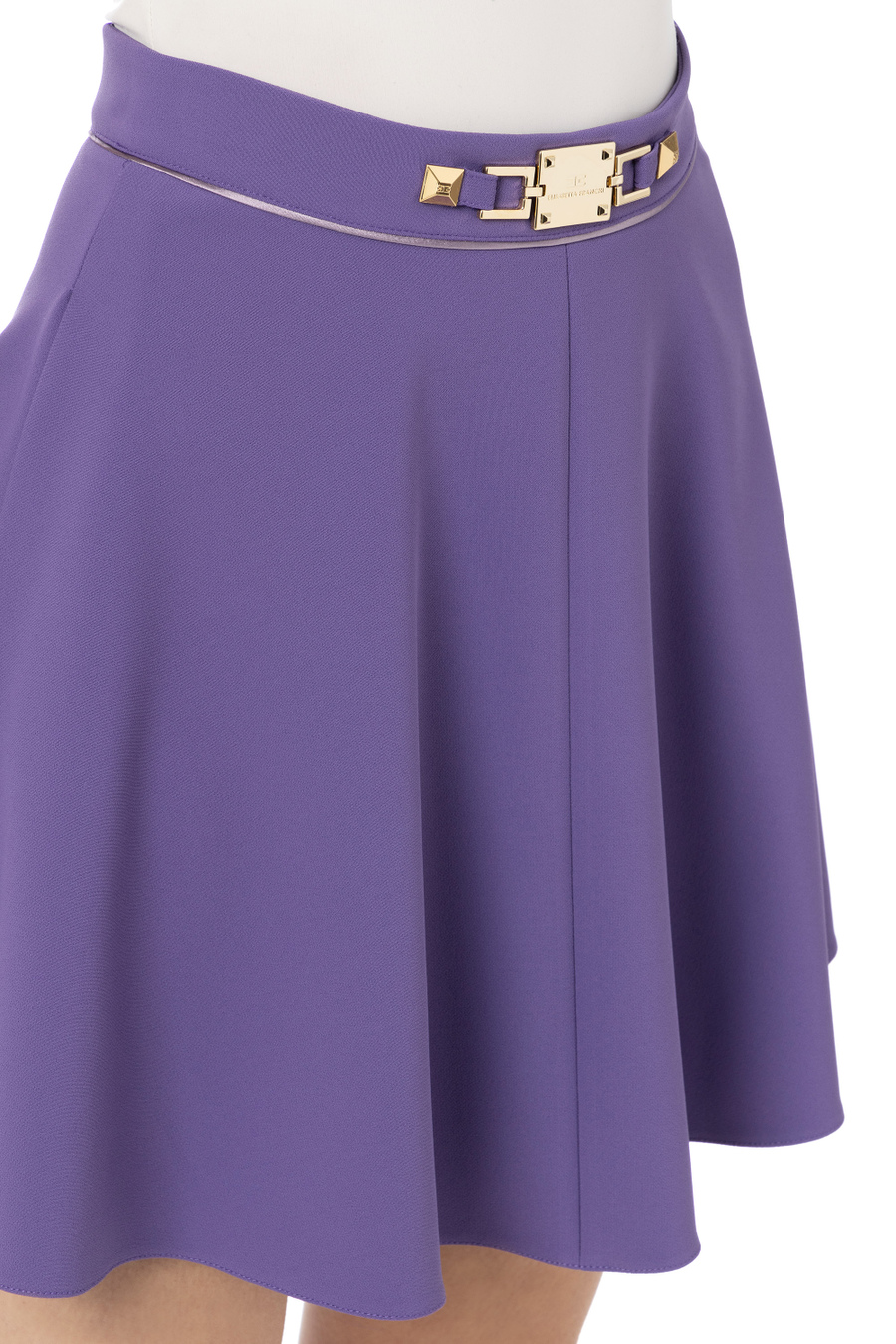 Tellerrock mit Logo-Plakette - Elisabetta Franchi® Outlet