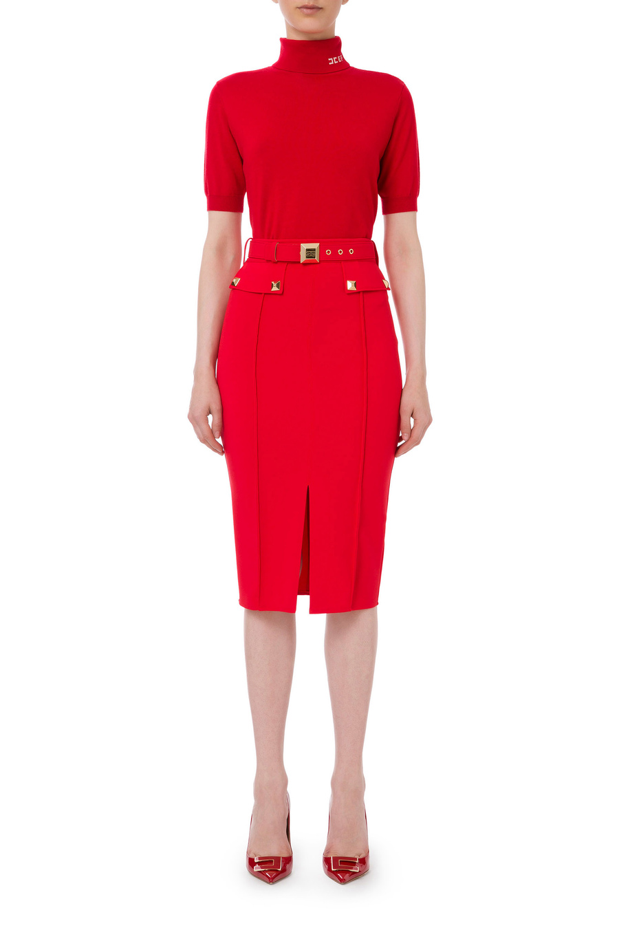 Pencil skirt with studs - Elisabetta Franchi® Outlet