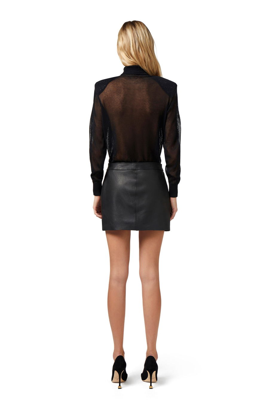 Leather miniskirt with zip - Elisabetta Franchi® Outlet