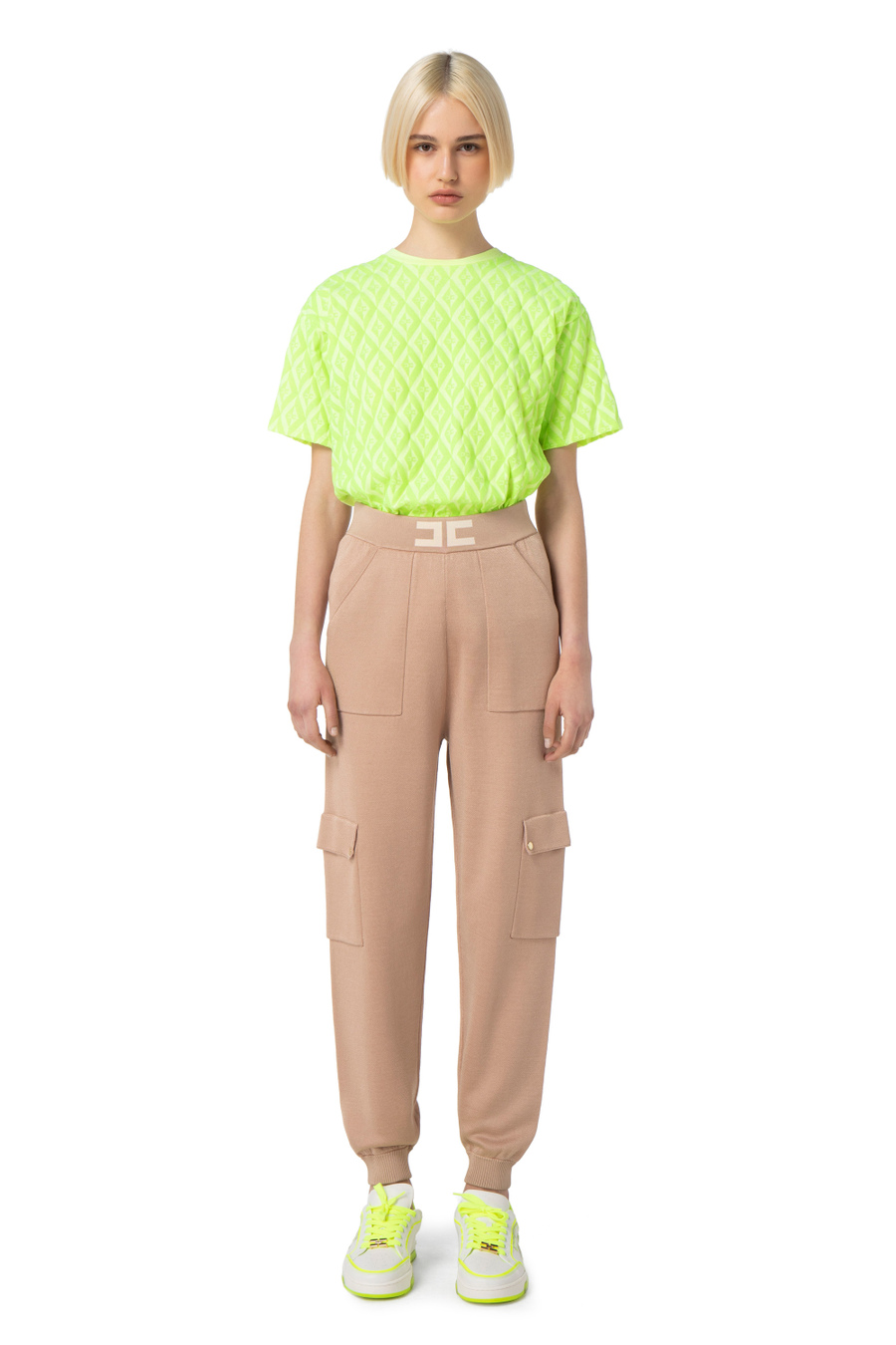 Knit cargo trousers - Elisabetta Franchi® Outlet