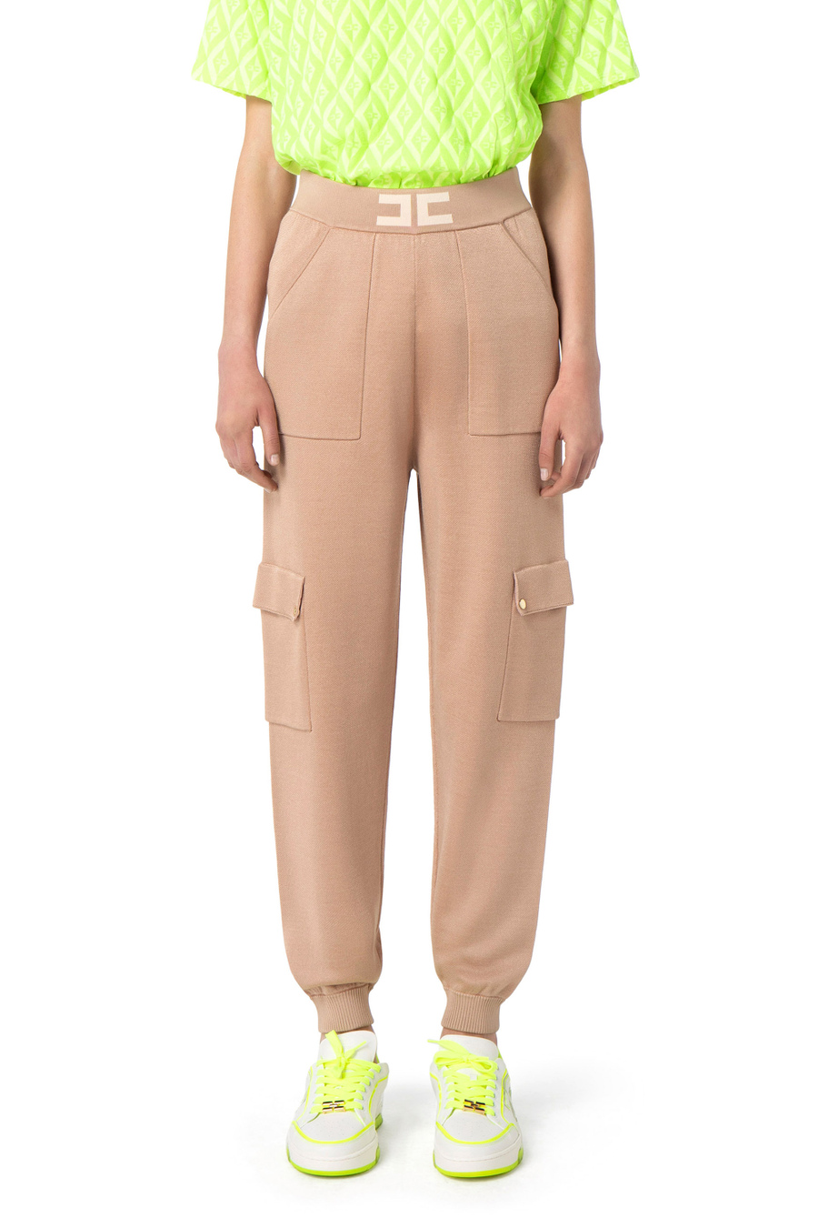 Knit cargo trousers - Elisabetta Franchi® Outlet