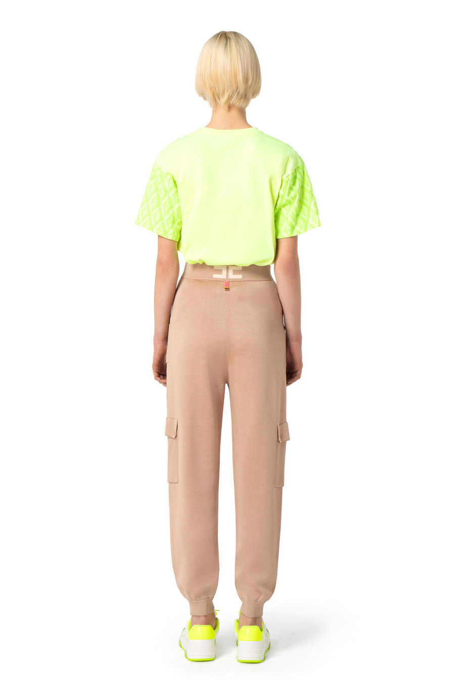 Knit cargo trousers - Elisabetta Franchi® Outlet