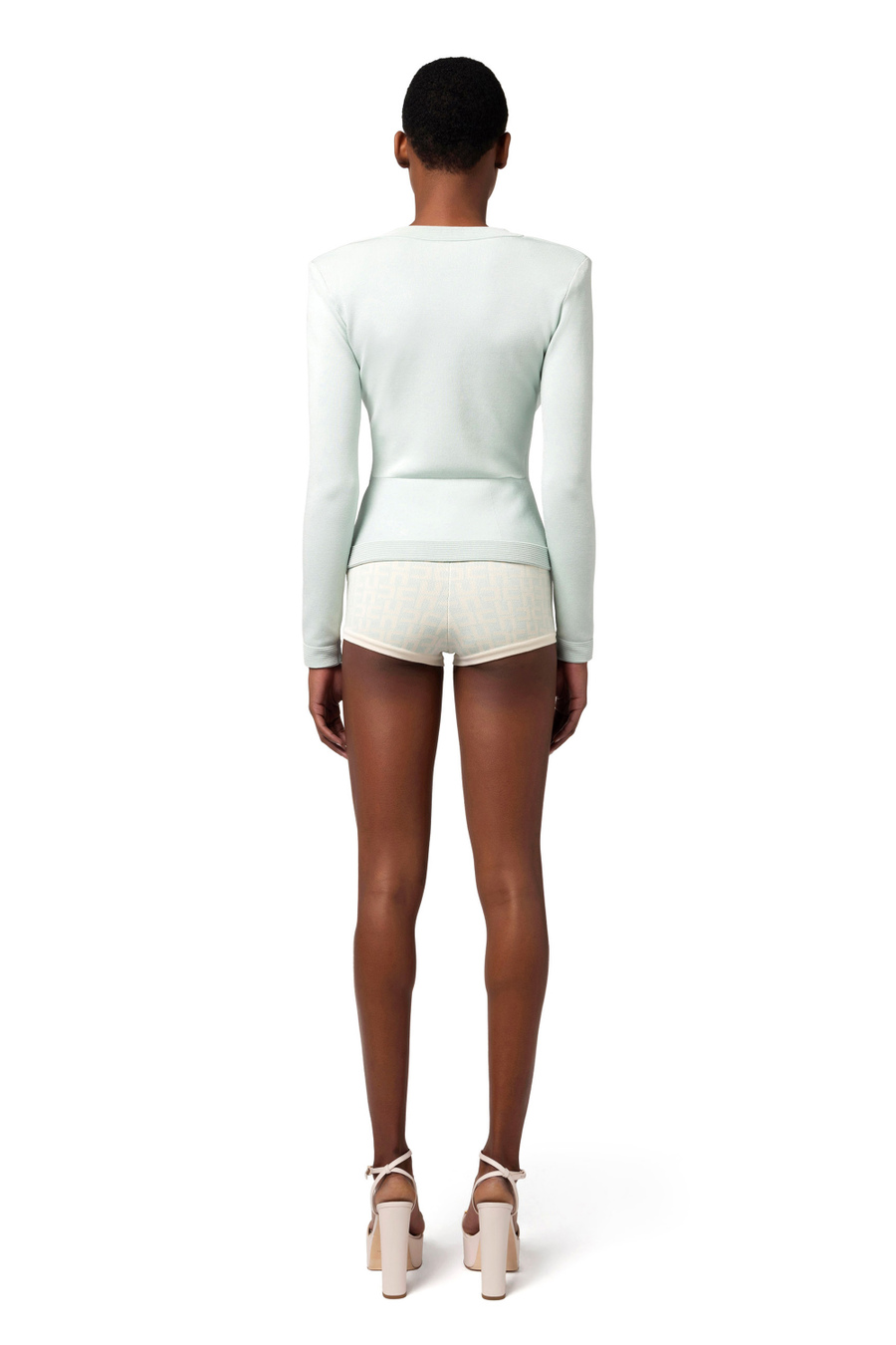 All-over jacquard logo shorts - Elisabetta Franchi® Outlet