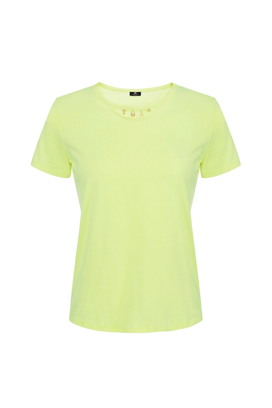 T-shirt en coton avec découpes - Elisabetta Franchi® Outlet