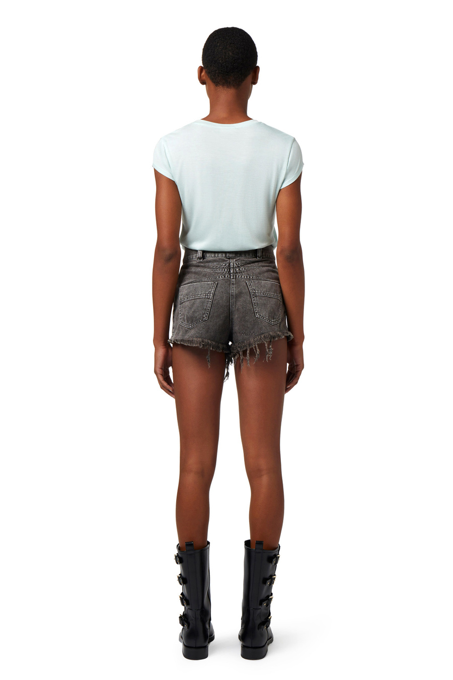 Jersey t-shirt with logo and fringes - Elisabetta Franchi® Outlet