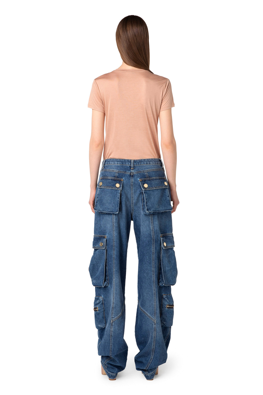 Jersey T-shirt with cross-body - Elisabetta Franchi® Outlet