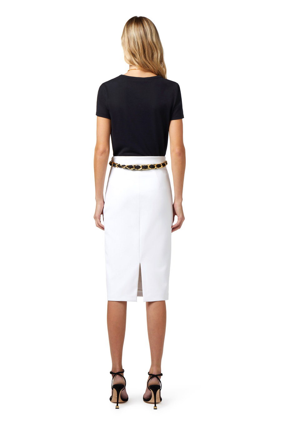 T-shirt in jersey con cut-out e collana - Elisabetta Franchi® Outlet