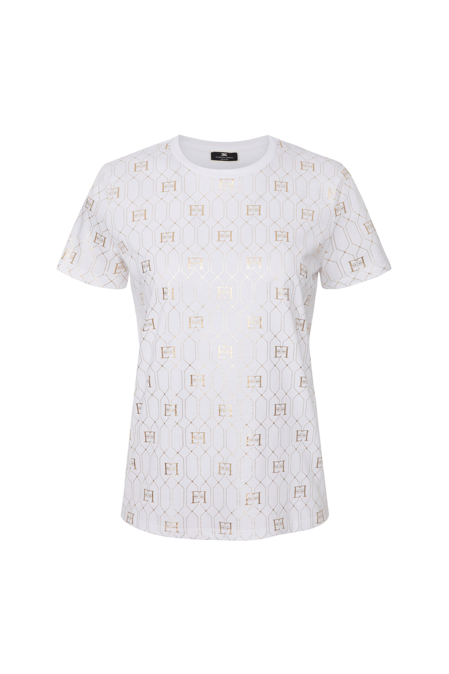 Jersey t-shirt with déco logo - Elisabetta Franchi® Outlet
