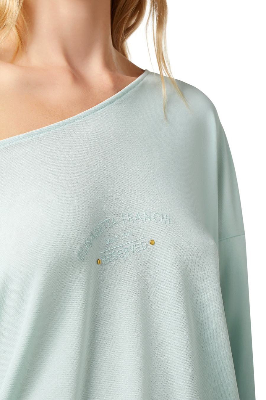 Maglia in jersey con maniche a kimono - Elisabetta Franchi® Outlet