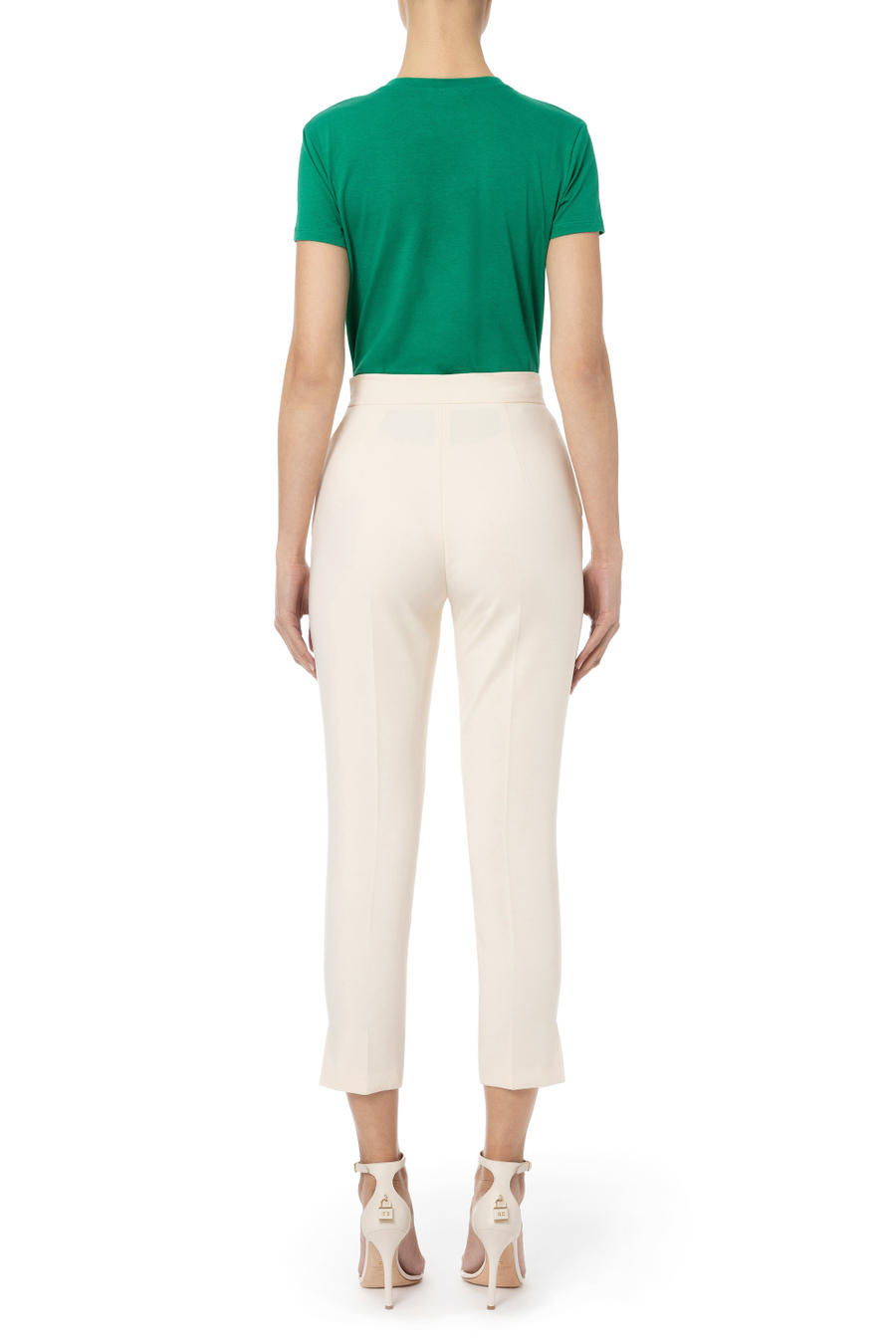 Cotton T-shirt with chain - Elisabetta Franchi® Outlet