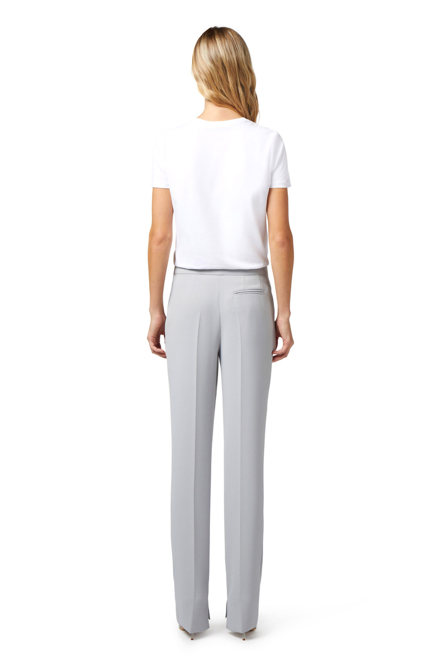Jersey T-shirt with logo plaque - Elisabetta Franchi® Outlet