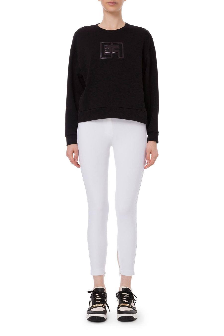 Felpa Oversize con logo EF - Elisabetta Franchi® Outlet