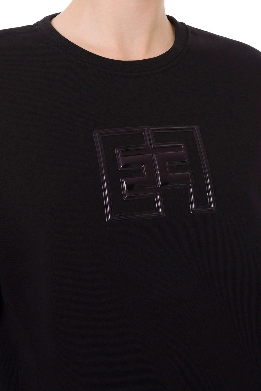 Felpa Oversize con logo EF - Elisabetta Franchi® Outlet