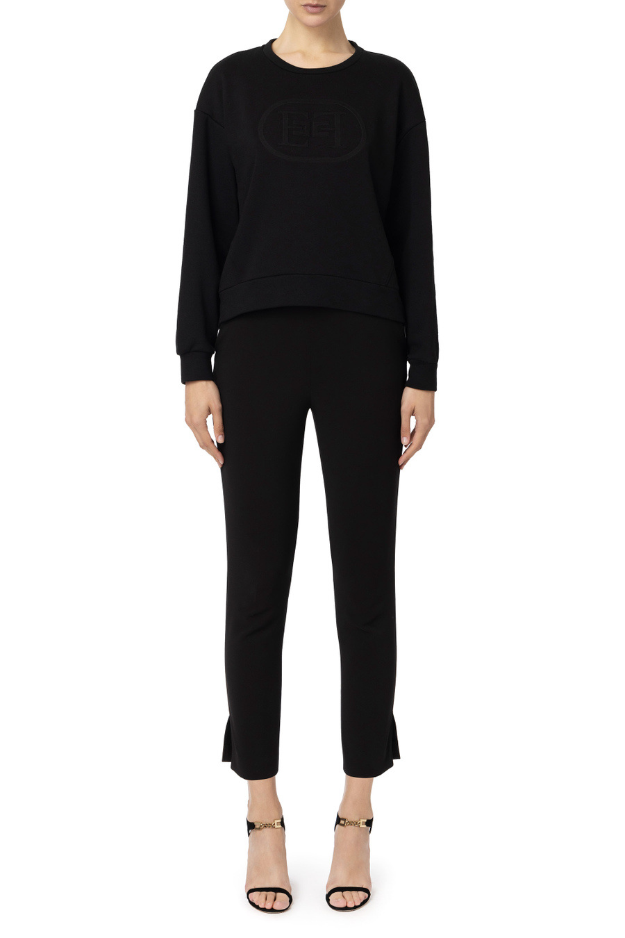 Sweatshirt mit Rundhalsausschnitt - Elisabetta Franchi® Outlet