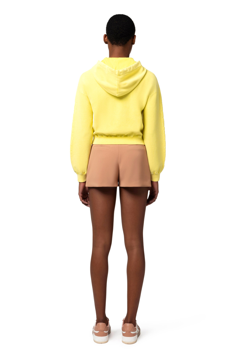Cotton stone wash hooded sweatshirt - Elisabetta Franchi® Outlet
