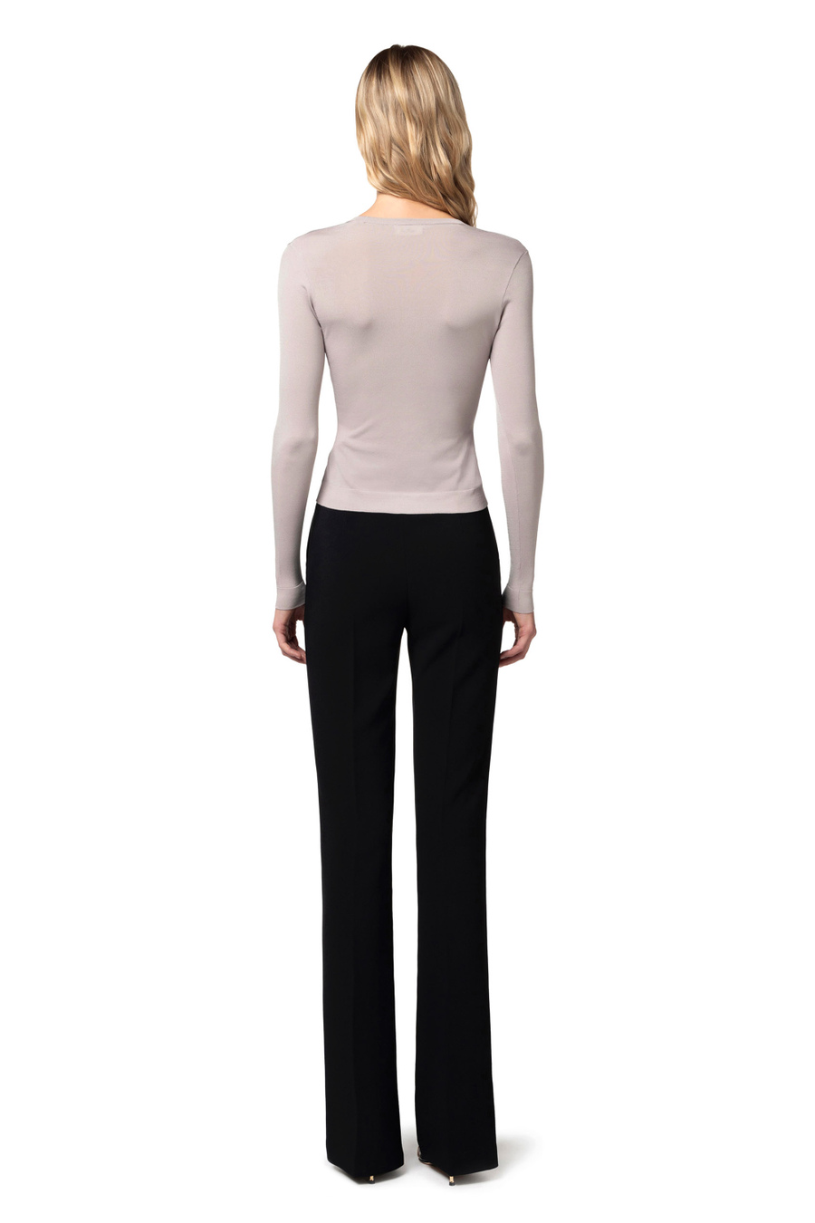 Rayon cardigan with logo - Elisabetta Franchi® Outlet