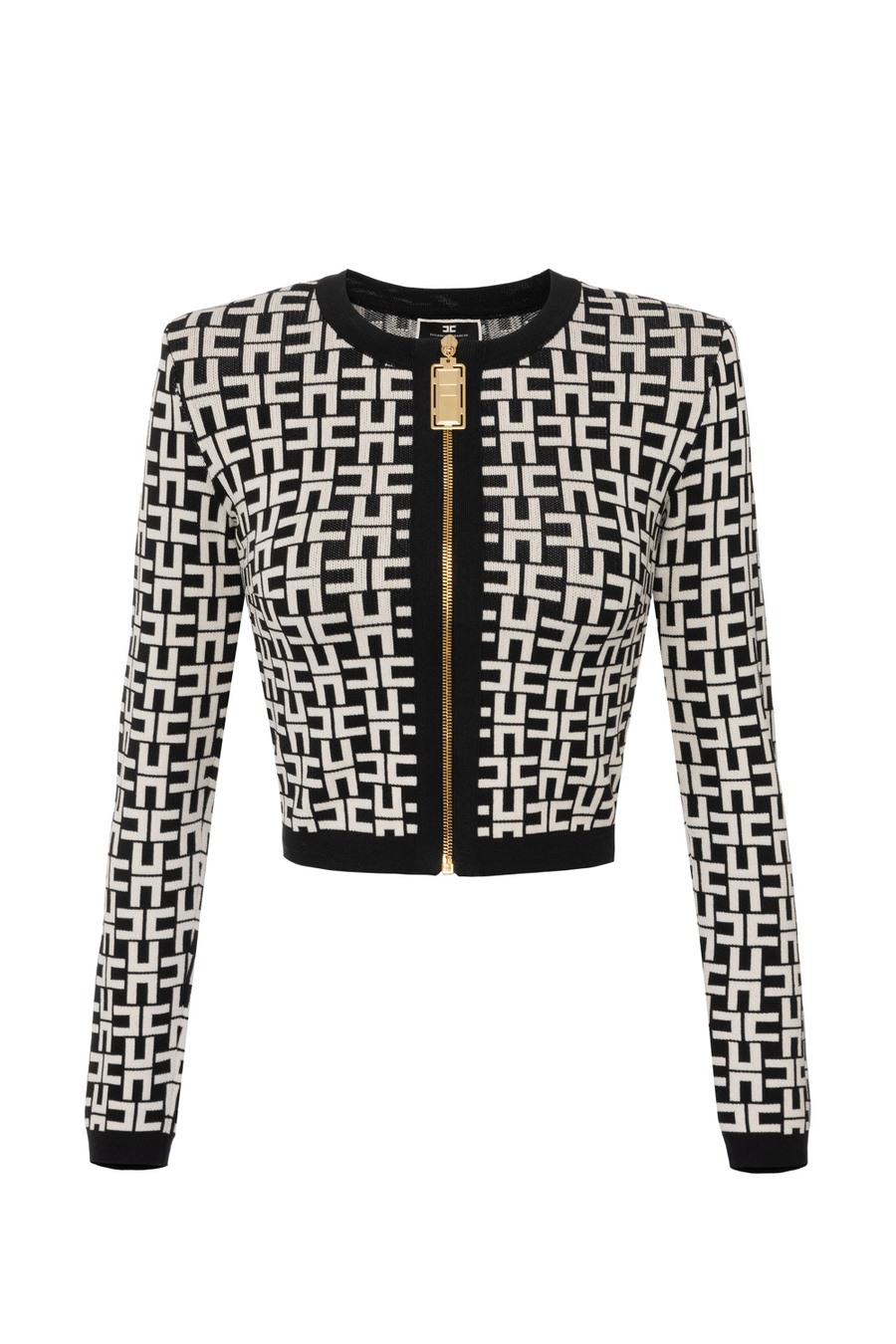 Mini cardigan in jacquard viscose fabric - Elisabetta Franchi® Outlet