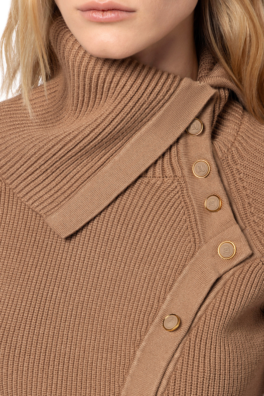 Viscose cardigan with asymmetric buttons - Elisabetta Franchi® Outlet