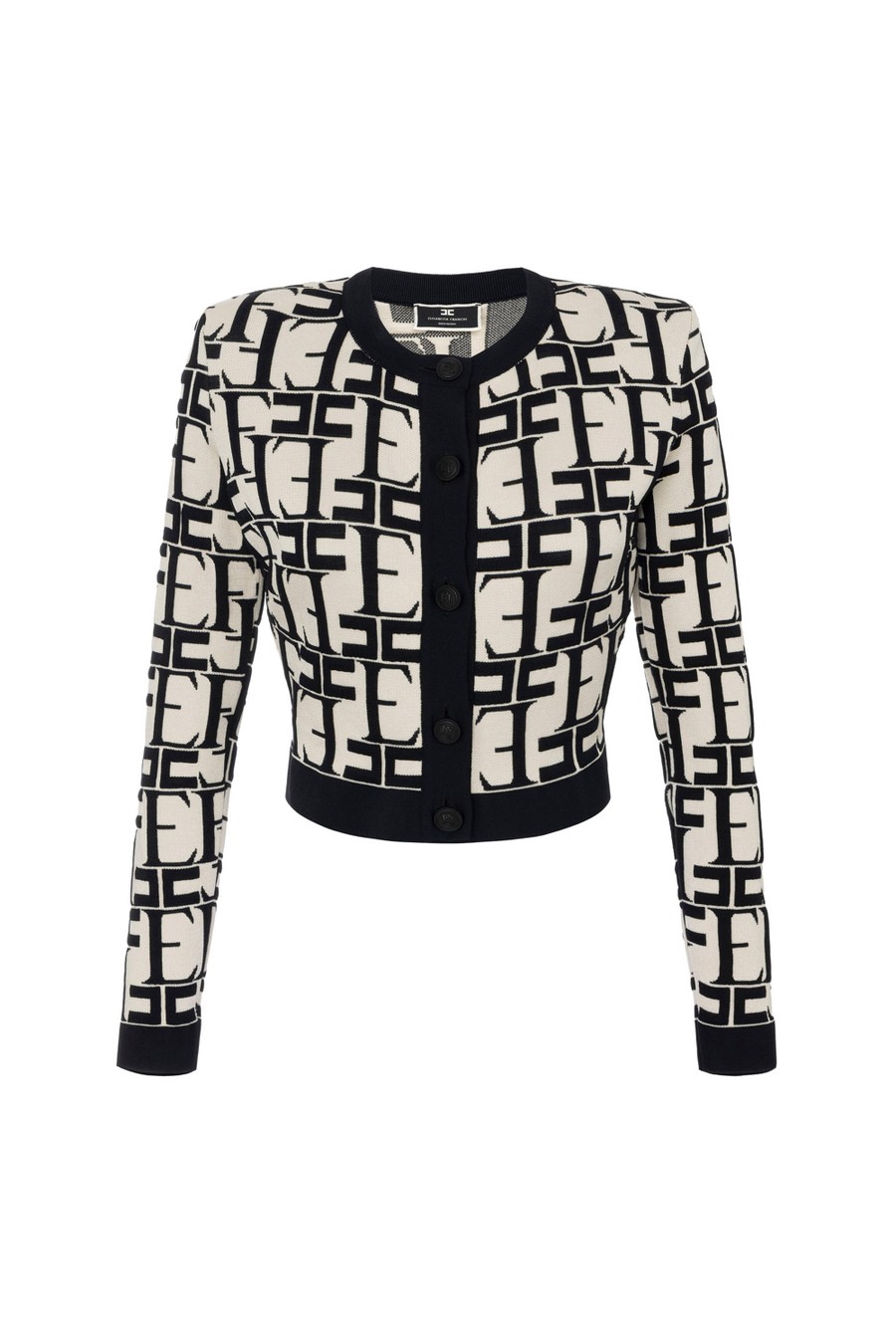 Cardigan cropped in viscosa embossed - Elisabetta Franchi® Outlet