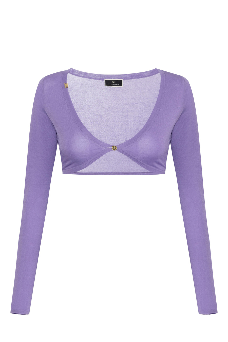 Cropped rayon cardigan - Elisabetta Franchi® Outlet