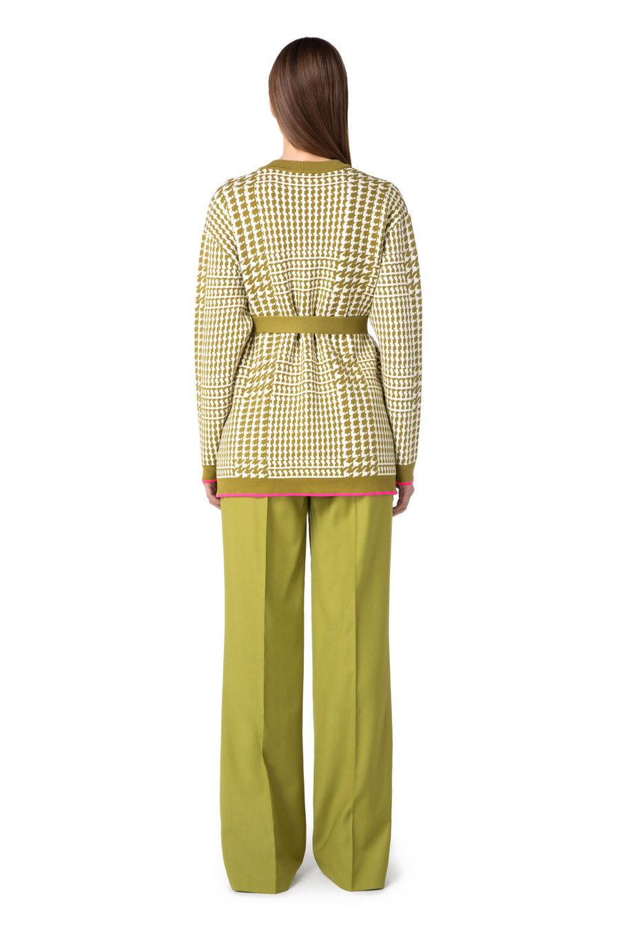 Cardigan in Prince of Wales knit - Elisabetta Franchi® Outlet