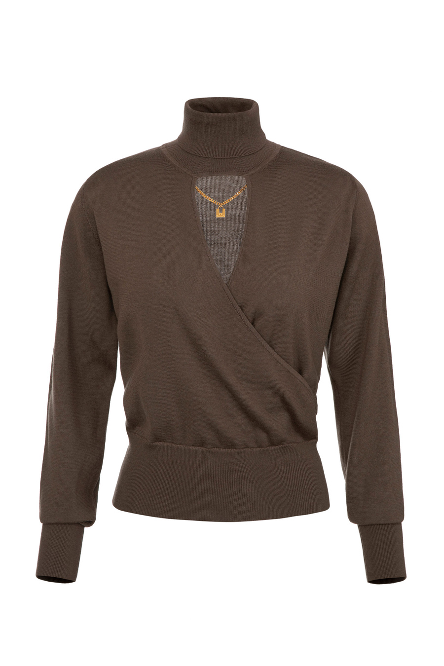 Wool roll neck top with cut-out - Elisabetta Franchi® Outlet