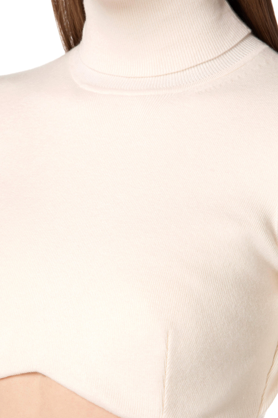 Wool crop roll neck top - Elisabetta Franchi® Outlet