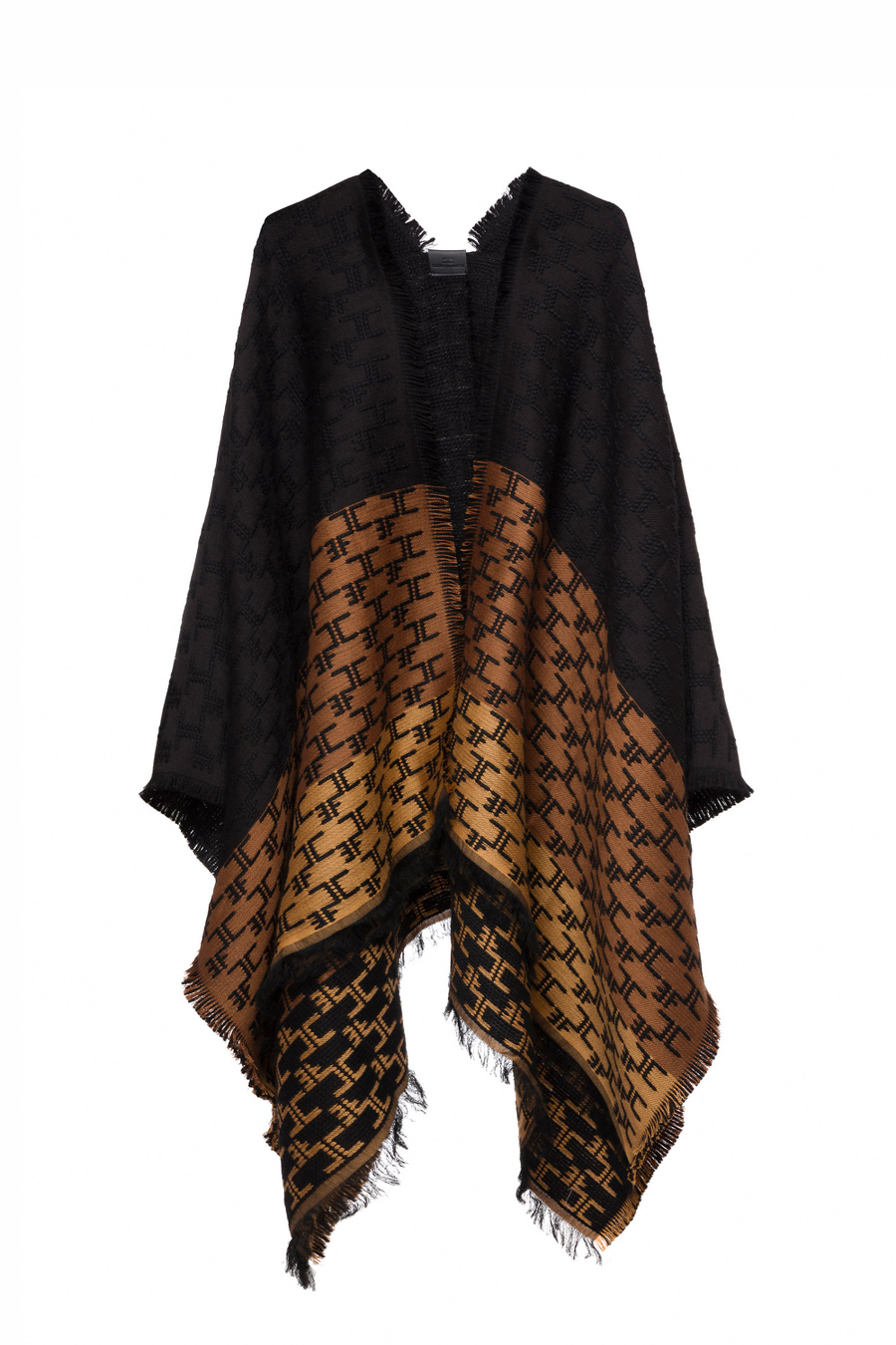 Jacquard Cape With Horsebit Logo - Elisabetta Franchi® Outlet