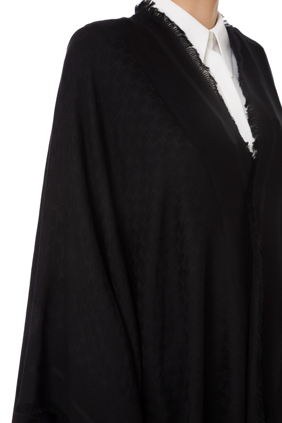 Lightweight cape with elisabetta franchi monogram pattern - Elisabetta Franchi® Outlet