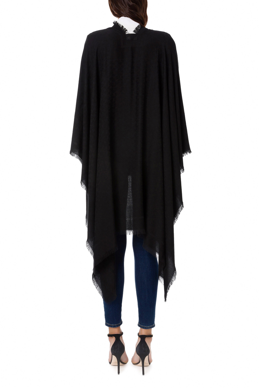 Lightweight cape with elisabetta franchi monogram pattern - Elisabetta Franchi® Outlet