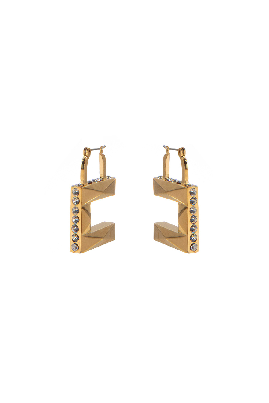 Boucles d'oreilles logo à facettes avec strass - Elisabetta Franchi® Outlet