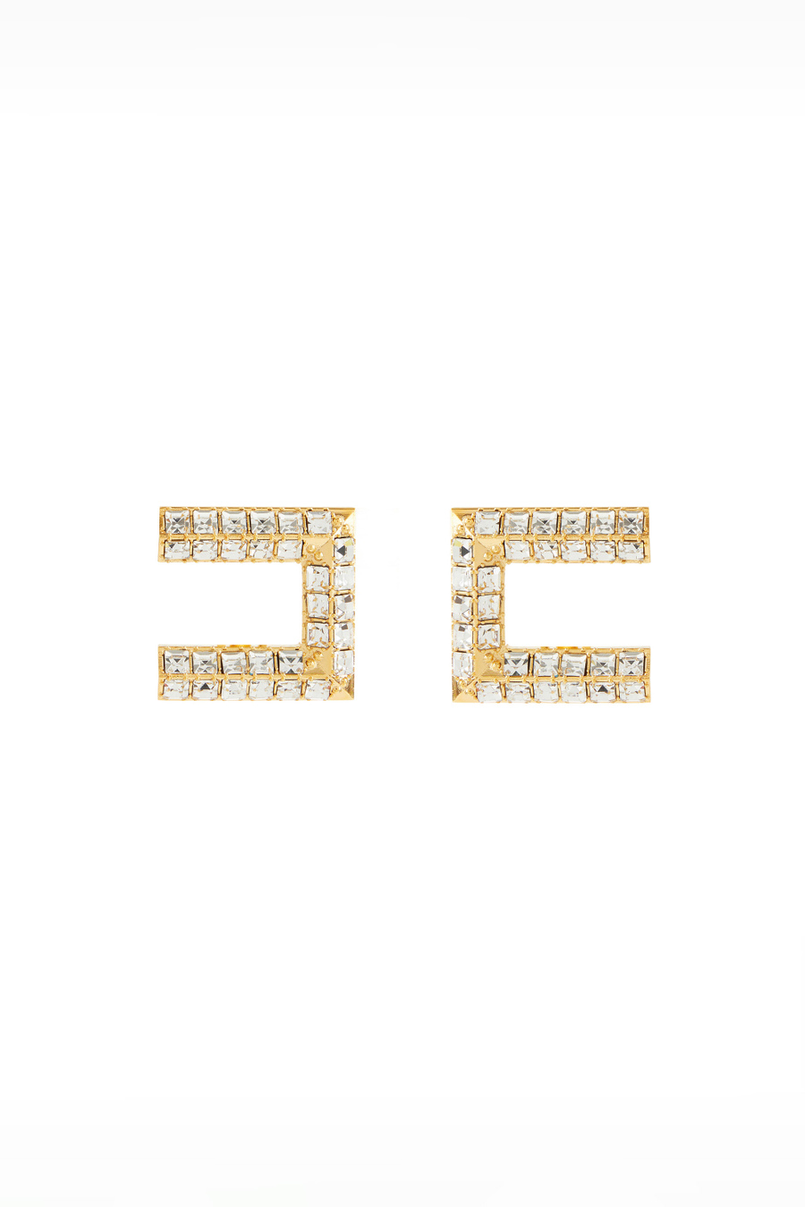 Boucles d’oreilles avec maxi logo en strass - Elisabetta Franchi® Outlet